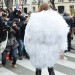 Anna Dello Russo wears white feather coat at Paris Couture