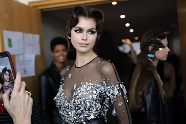 Kaia Gerber backstage at Miu Miu by Karen Morrison Beauty Fashion Film Director MODTV ©