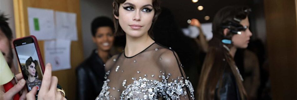 Contact MODTV - Kaia Gerber backstage at Miu Miu by Karen Morrison Beauty Fashion Film Director MODTV ©