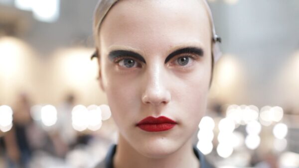 model backstage at prada spring summer 2020